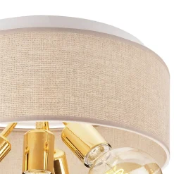 Lampa sufitowa abażur beżowy złota CARINA 4