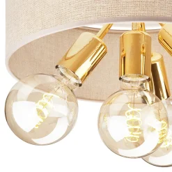 Lampa sufitowa abażur beżowy złota CARINA 4