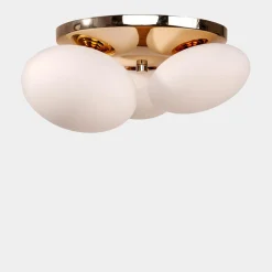 Lampa sufitowa biało-złota UFO 34x37 cm