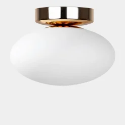 Lampa sufitowa biało-złota UFO 18 cm