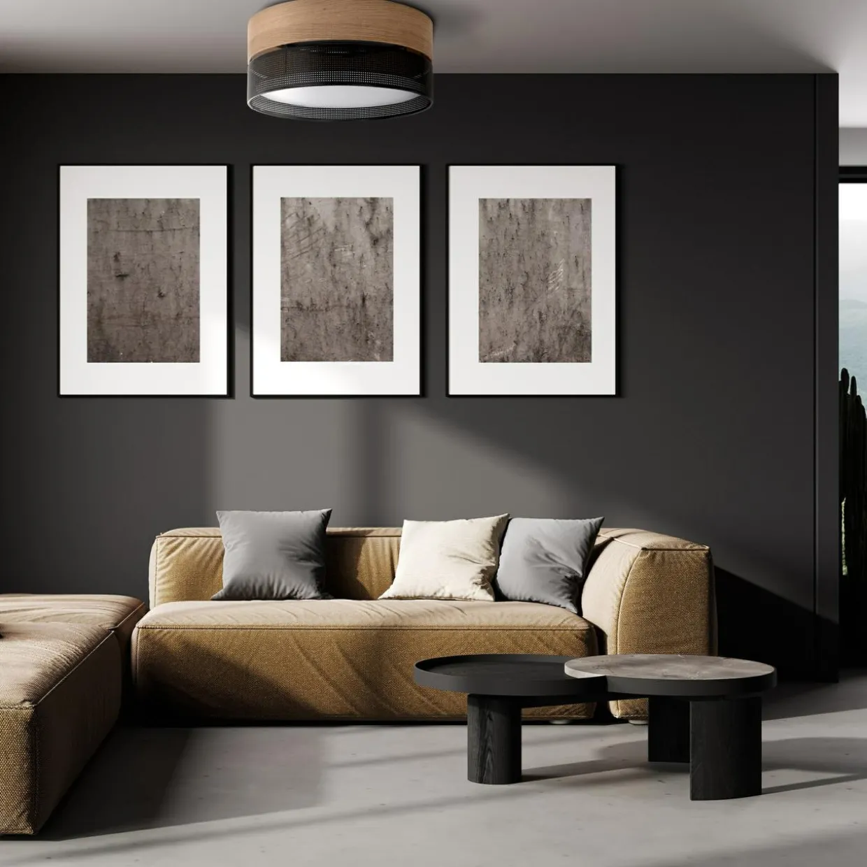 Lampa sufitowa boho z abażurem NICOL