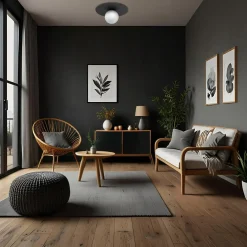 Lampa sufitowa czarna FLAT