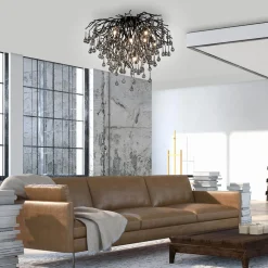 Lampa sufitowa czarna ICICLE fi 50 cm