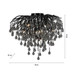 Lampa sufitowa czarna ICICLE fi 50 cm