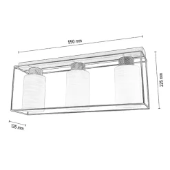 Lampa sufitowa czarno-biała GRETTER 3