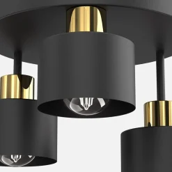 Lampa sufitowa czarno-złota PARKLA DREK III