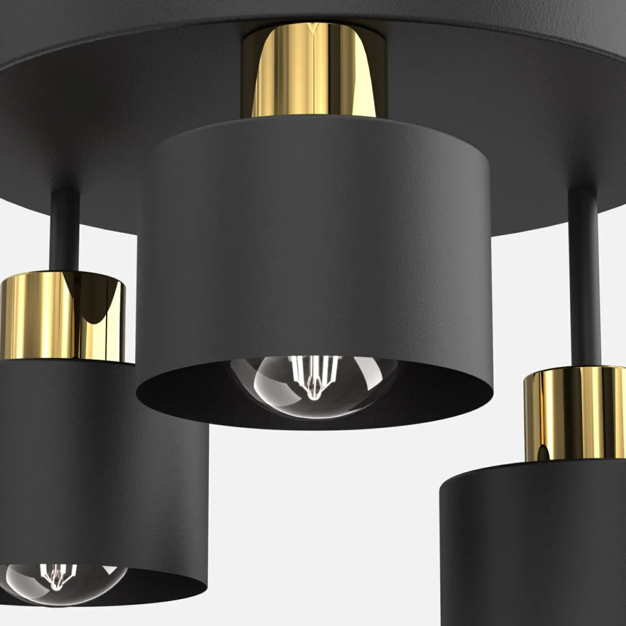 Lampa sufitowa czarno-złota PARKLA DREK III