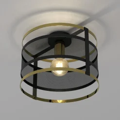 Lampa sufitowa czarno-złota RIM