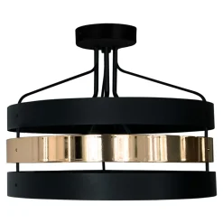 Lampa sufitowa czarno-złota RUBY 43 cm