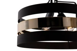 Lampa sufitowa czarno-złota RUBY 43 cm