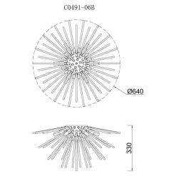 Lampa sufitowa czarno-złota URCHIN