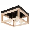 Lampa sufitowa drewno czarna VILLY 4