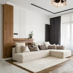 Lampa sufitowa drewno czarna VILLY 4