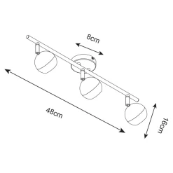 Lampa sufitowa GASTER biała GU16016-3TU-WH
