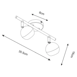 Lampa sufitowa GASTER biała GU16016-2TU-WH