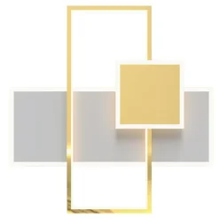 Lampa sufitowa geometryczna ramka złota chrom SALO LED