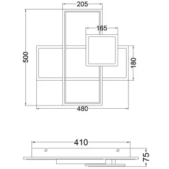Lampa sufitowa geometryczna ramka złota chrom SALO LED