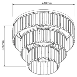 Lampa sufitowa glamour czarna TIFANNY