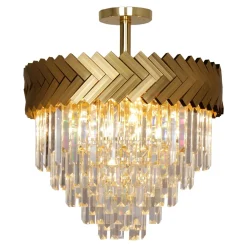 Lampa sufitowa glamour złota LYON