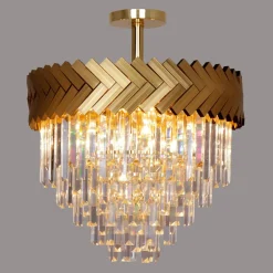 Lampa sufitowa glamour złota LYON