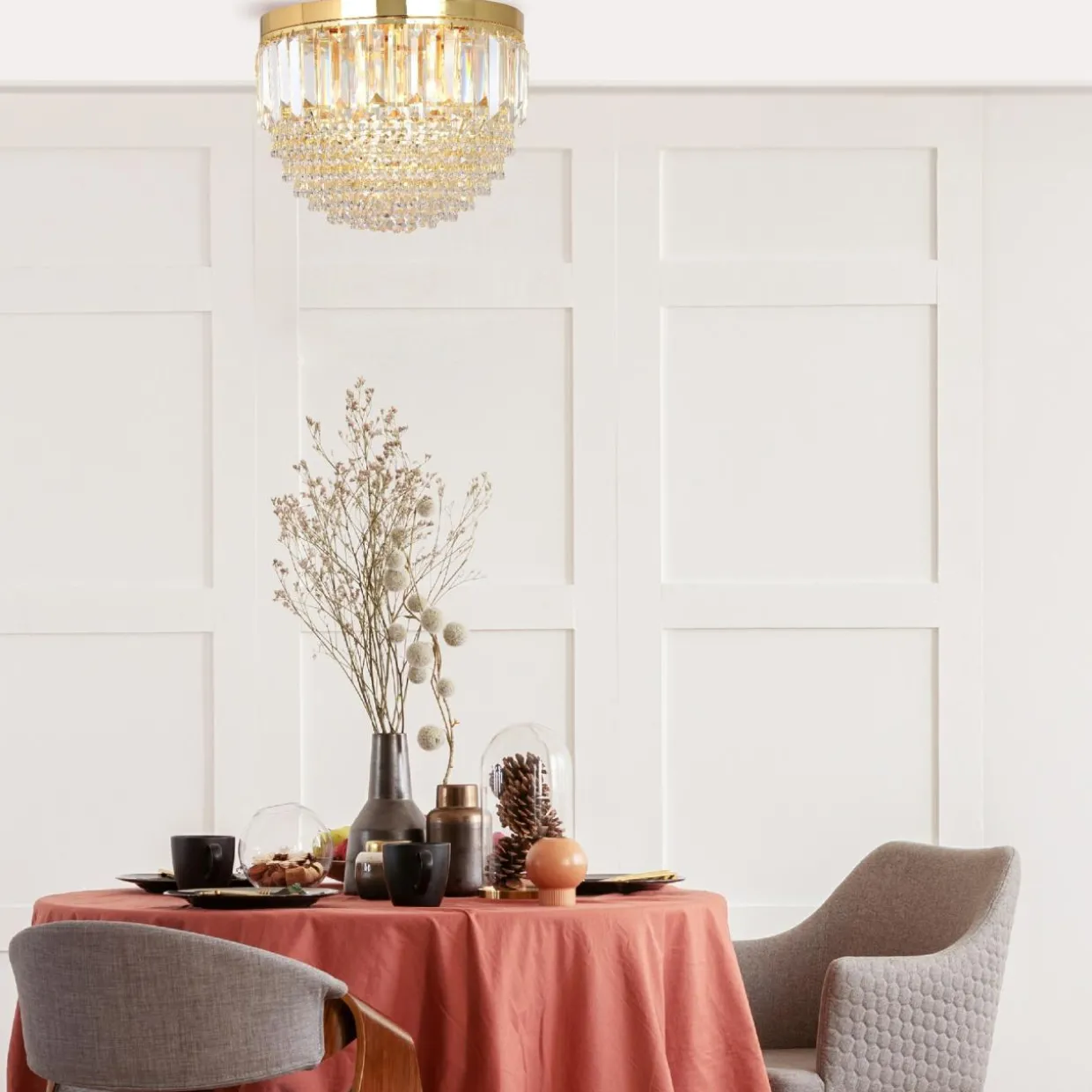 Lampa sufitowa glamour złota CHARLOTTE 40 cm