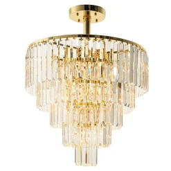 Lampa sufitowa glamour złota AMEDEO 50 cm