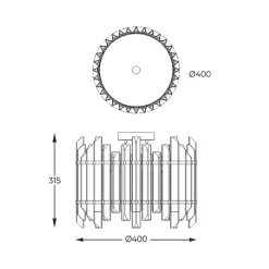 Lampa sufitowa glamour złota ALEXANDRIA