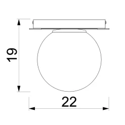 Lampa sufitowa kula czarno-złota SATELIT I