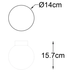 Lampa sufitowa kula czarna ARCTURUS