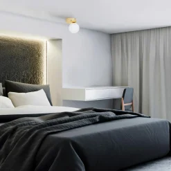 Lampa sufitowa kula złota BIANCA