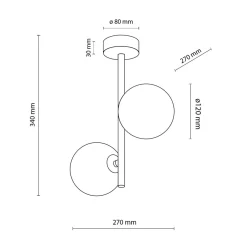 Lampa sufitowa kule czarna ESTERA II