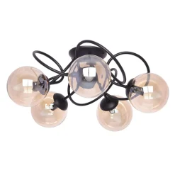Lampa sufitowa kule czarna FLORO 5
