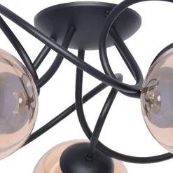 Lampa sufitowa kule czarna FLORO 5