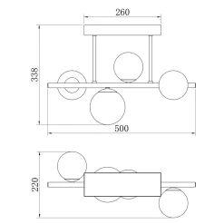 Lampa sufitowa kule złota VILLA