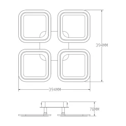 Lampa sufitowa LED 39,4 cm biała chrom STELLAR z pilotem