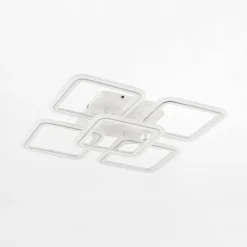 Lampa sufitowa LED 56,2 cm biała chrom STELLAR z pilotem