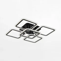 Lampa sufitowa LED 56,2 cm czarno-złota STELLAR z pilotem