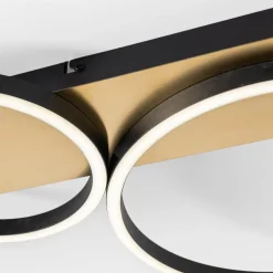 Lampa sufitowa LED 3 pierścienie czarno-złota PRIMO