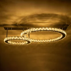 Lampa sufitowa LED 2 pierścienie chrom GIRONA