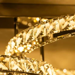 Lampa sufitowa LED 2 pierścienie chrom GIRONA