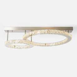 Lampa sufitowa LED 2 pierścienie chrom GIRONA