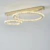 Lampa sufitowa LED 2 pierścienie złota GIRONA