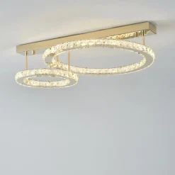 Lampa sufitowa LED 2 pierścienie złota GIRONA