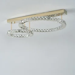 Lampa sufitowa LED 2 pierścienie złota GIRONA