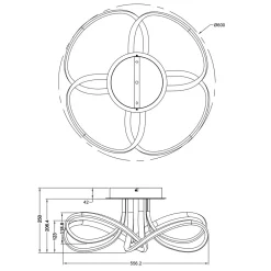 Lampa sufitowa LED ABRO czarno-szaro-złota