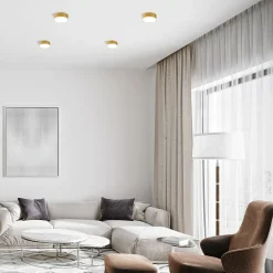 Lampa sufitowa LED barwa neutralna 4000K złota SOLARI 8 cm