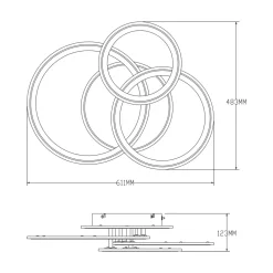 Lampa sufitowa LED biała chrom LUNAR z pilotem