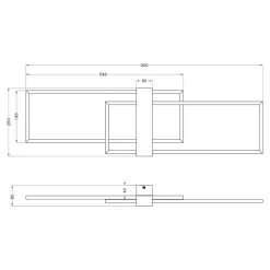 Lampa sufitowa LED geometryczna drewno sosnowe MINAR 90 cm