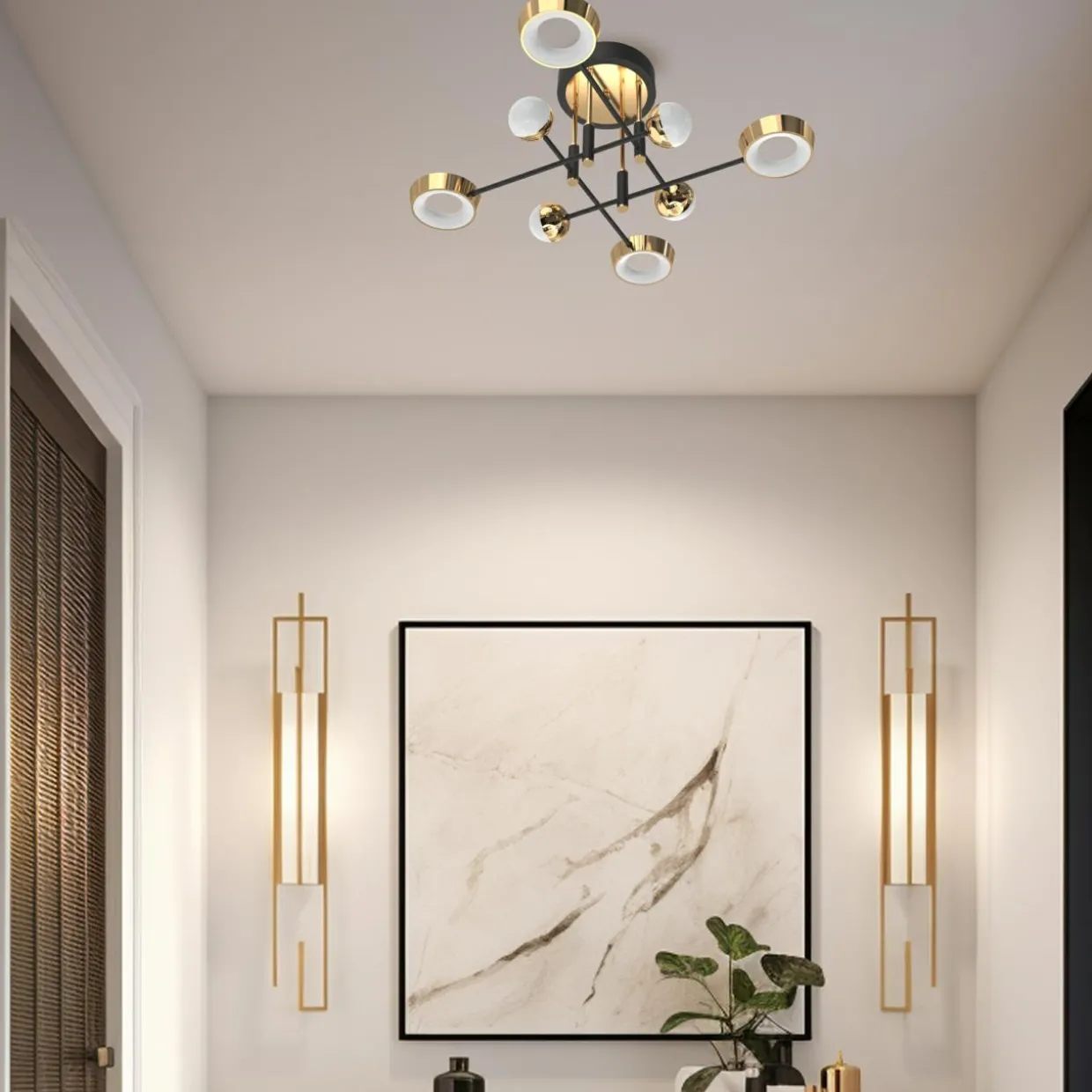 Lampa sufitowa LED LARA czarno-złota