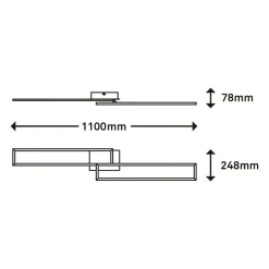 Lampa sufitowa LED obrotowa złoto brązowa FRAME 110 cm